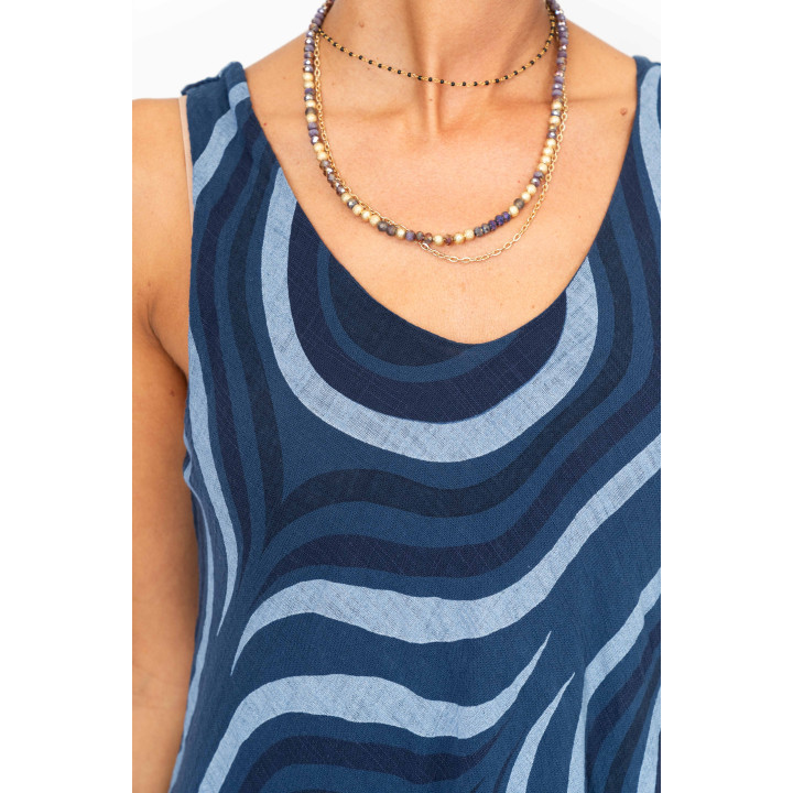 Sleeveless Circle Printed Dress