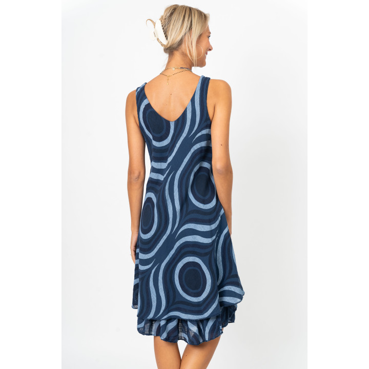 Sleeveless Circle Printed Dress