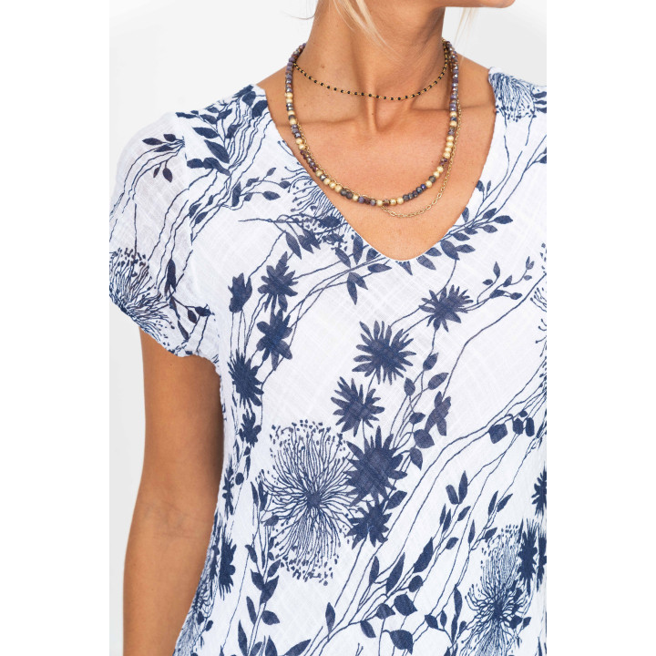 Short Sleeves Flower Printed Dress
