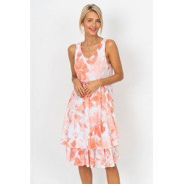 Sleeveless Floral Layered Dress