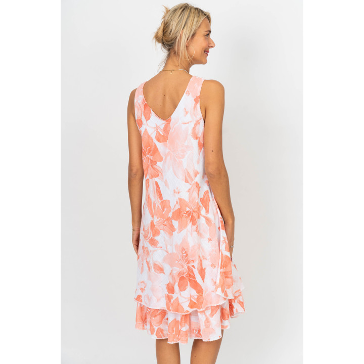 Sleeveless Floral Layered Dress