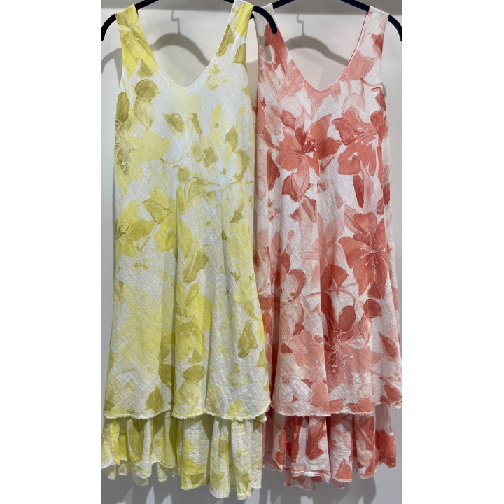 Sleeveless Floral Layered Dress