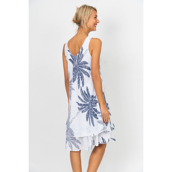 Palm Leaf Sleeveless Dress