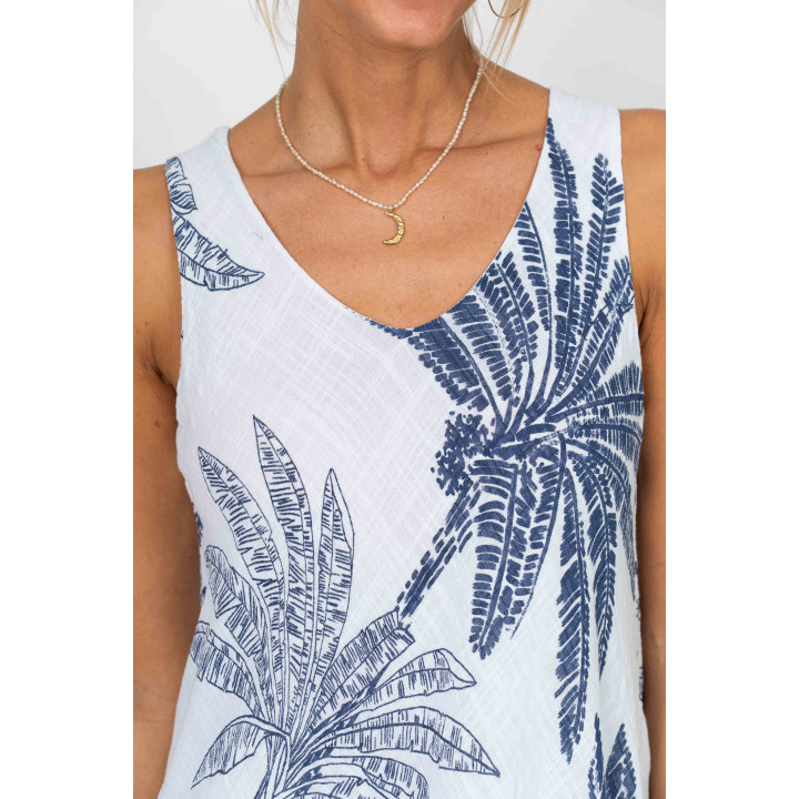 Palm Leaf Sleeveless Dress