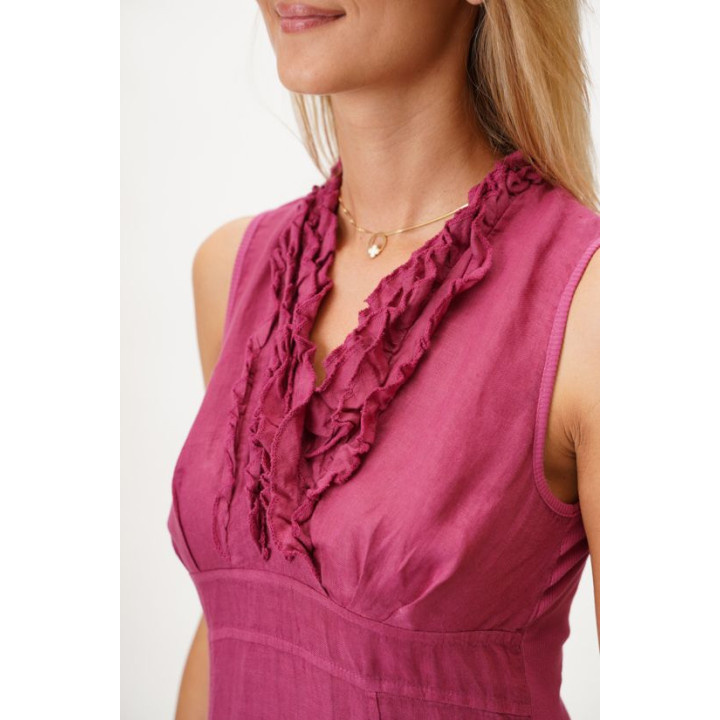 Short dress V-Line ruffles by Look Mode USA