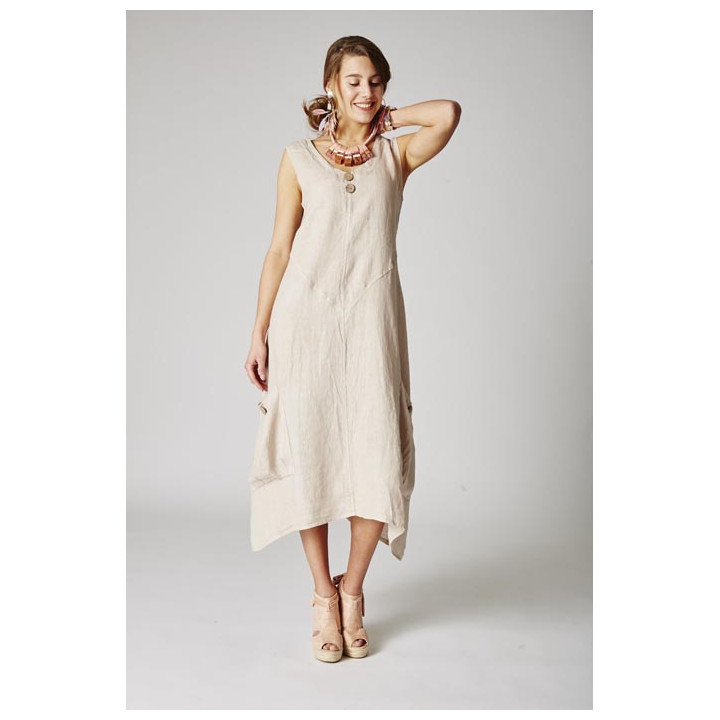Dress asymmetric linen